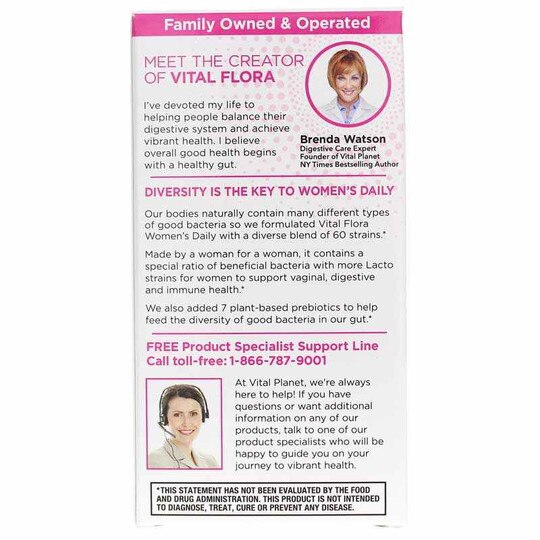 Vital Flora Women's Daily Probiotic + Prebiotics, VTP